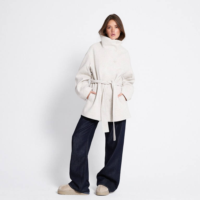 Short belted coat "Kendall" Light Beige